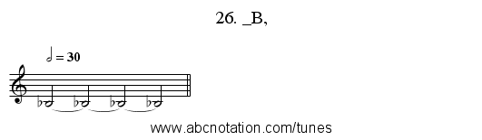26. _B, - staff notation