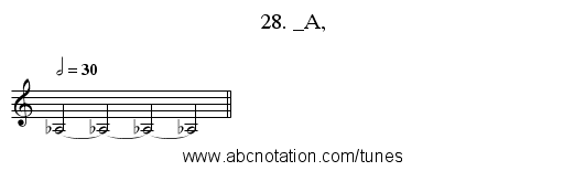 28. _A, - staff notation