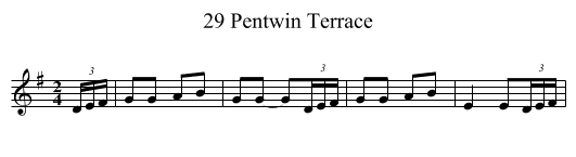 29 Pentwin Terrace - staff notation