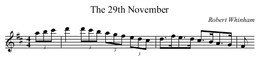 29th November, The - staff notation