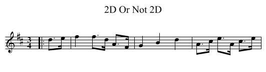 2D Or Not 2D - staff notation
