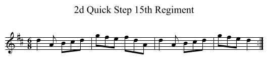 2d Quick Step 15th Regiment - staff notation
