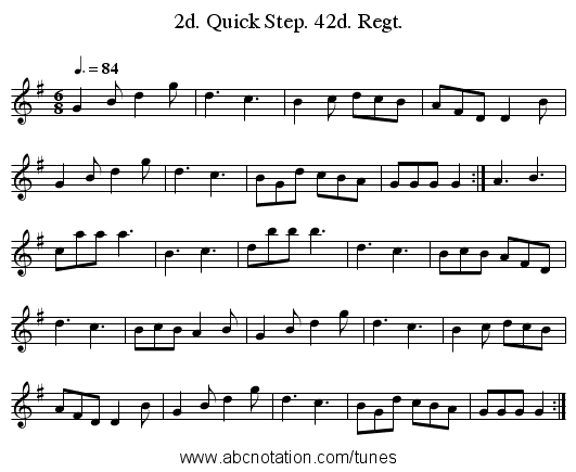 2d. Quick Step. 42d. Regt. - staff notation