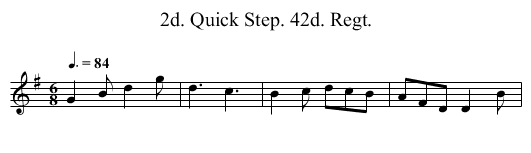 2d. Quick Step. 42d. Regt. - staff notation
