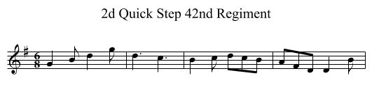 2d Quick Step 42nd Regiment - staff notation