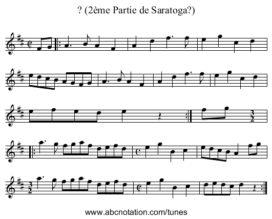 ? (2&egrave;me Partie de Saratoga?) - staff notation