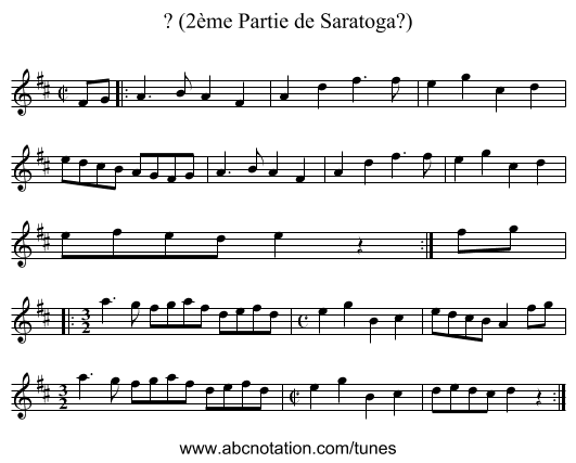 ? (2ème Partie de Saratoga?) - staff notation