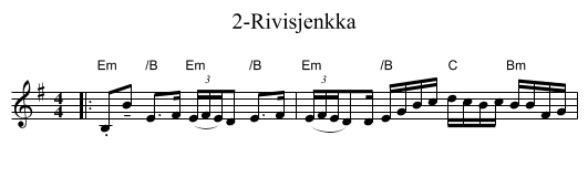 2-Rivisjenkka - staff notation