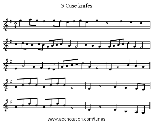 3 Case knifes - staff notation