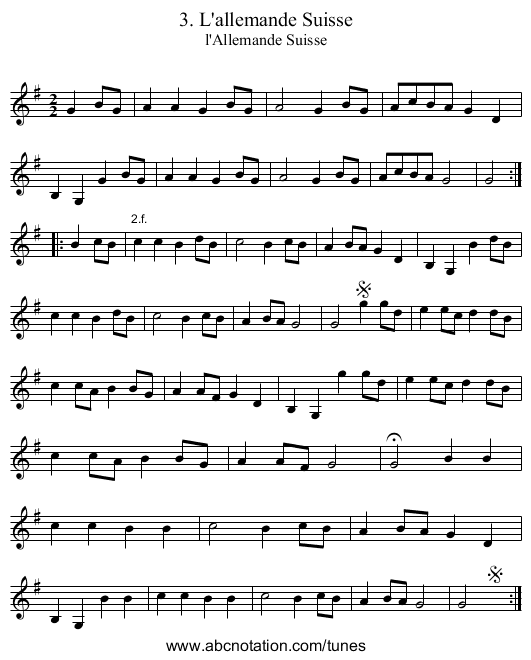 3. L'allemande Suisse - staff notation