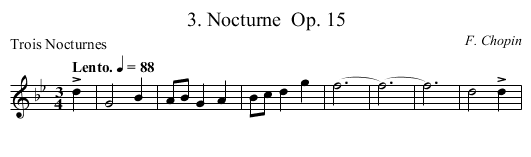3. Nocturne	 Op. 15 - staff notation