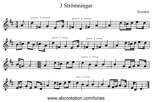 3 Strömningar - staff notation
