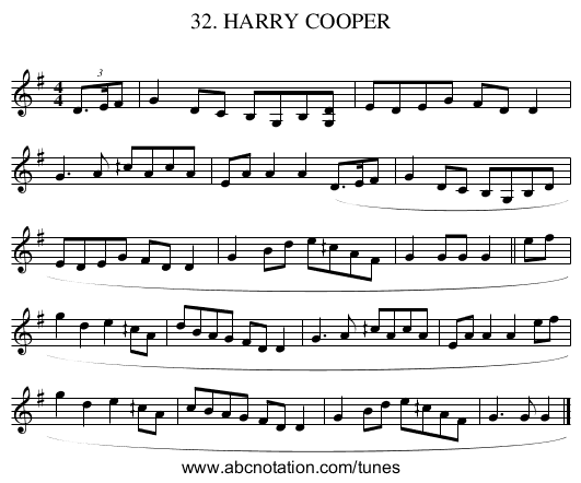 32. HARRY COOPER - staff notation