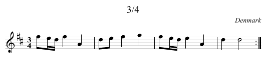 3/4 - staff notation