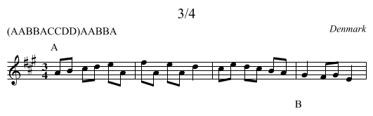3/4 - staff notation