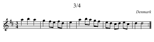 3/4 - staff notation