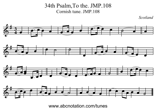 34th Psalm,To the. JMP.108 - staff notation