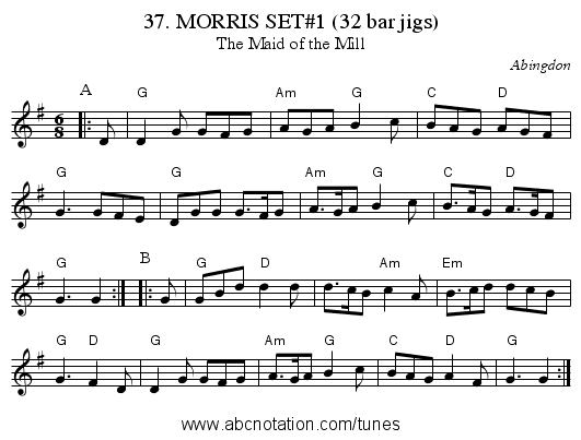 37. MORRIS SET#1 (32 bar jigs) - staff notation