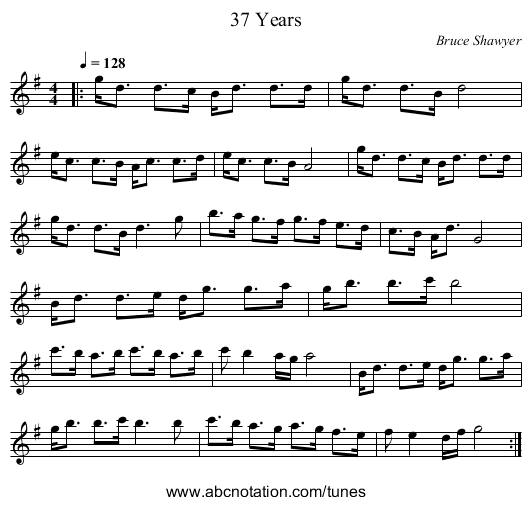 37 Years - staff notation