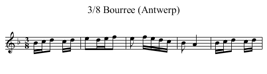 3/8 Bourree (Antwerp) - staff notation