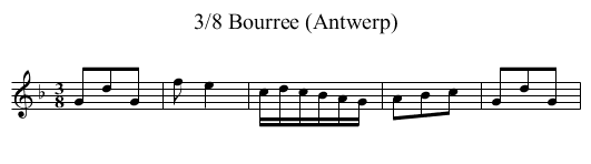 3/8 Bourree (Antwerp) - staff notation