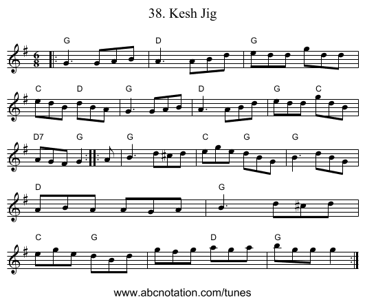38. Kesh Jig - staff notation