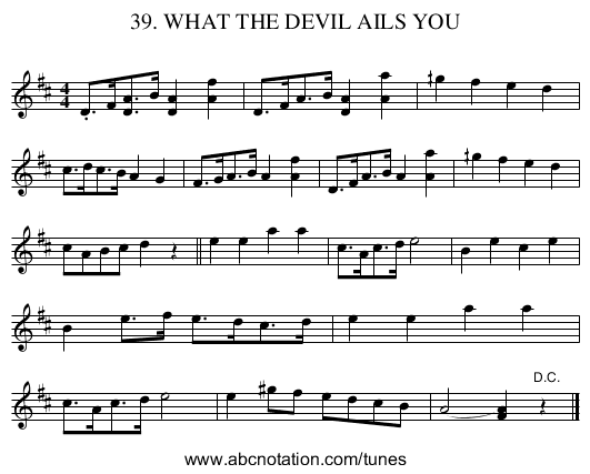 39. WHAT THE DEVIL AILS YOU - staff notation