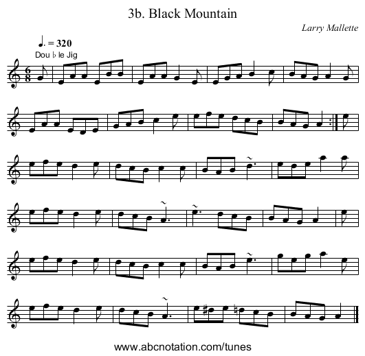 3b. Black Mountain - staff notation