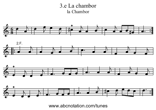 3.e La chambor - staff notation