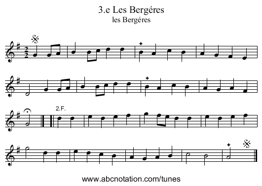 3.e Les Berg&eacute;res - staff notation