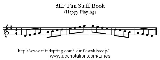 3LF Fun Stuff Book - staff notation