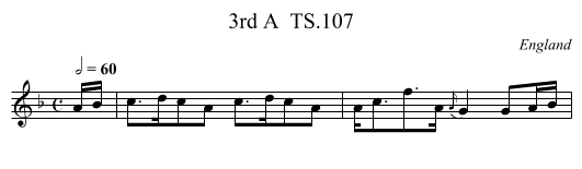 3rd A  TS.107 - staff notation