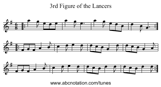 3rd Figure of the Lancers - staff notation