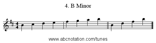 4. B Minor - staff notation