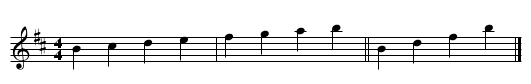 4. B Minor - staff notation
