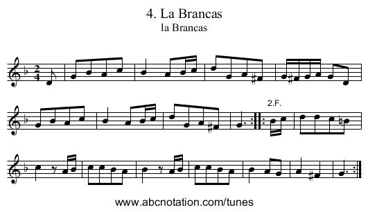 4. La Brancas - staff notation