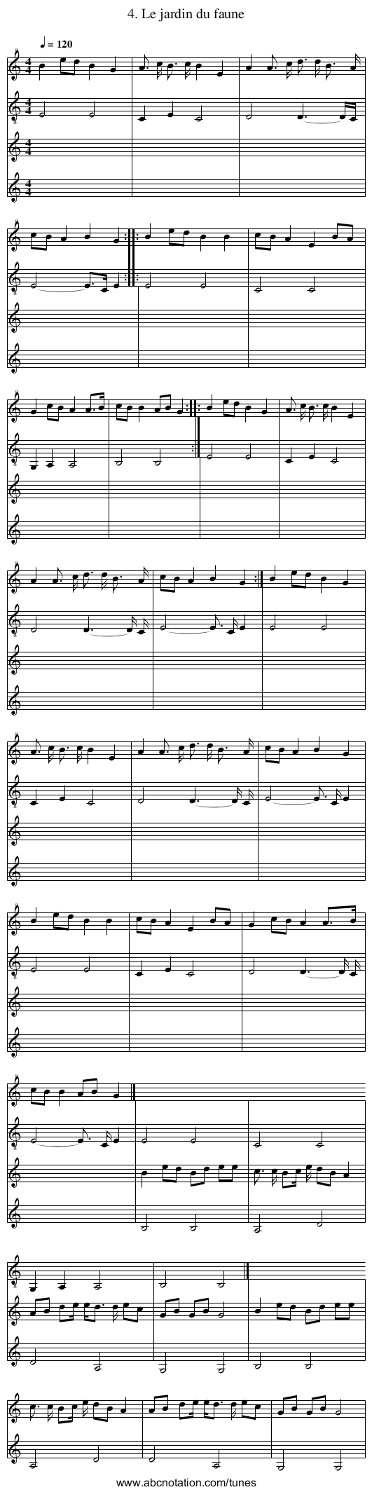 4. Le jardin du faune - staff notation