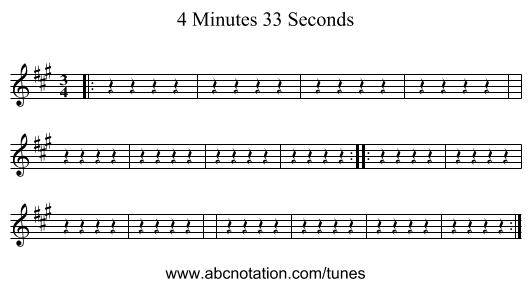 4 Minutes 33 Seconds - staff notation