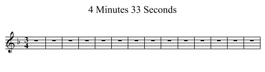 4 Minutes 33 Seconds - staff notation
