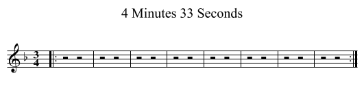 4 Minutes 33 Seconds - staff notation