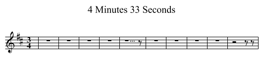 4 Minutes 33 Seconds - staff notation
