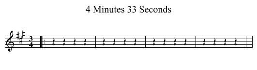 4 Minutes 33 Seconds - staff notation