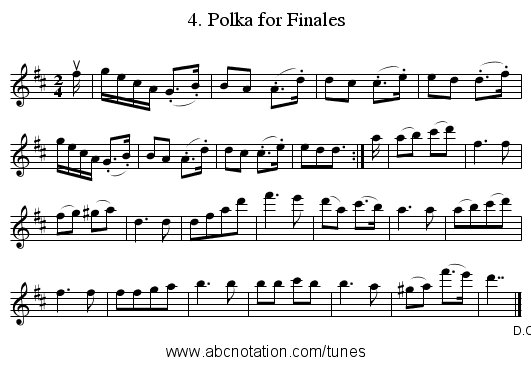 4. Polka for Finales - staff notation