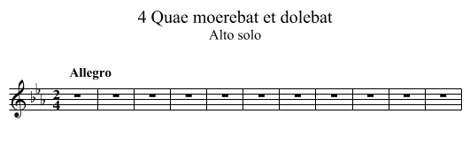 4 Quae moerebat et dolebat - staff notation