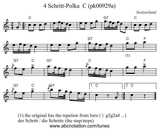 4 Schritt-Polka C (pk00929a) - staff notation