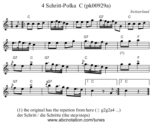4 Schritt-Polka  C (pk00929a) - staff notation