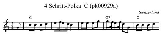 4 Schritt-Polka  C (pk00929a) - staff notation
