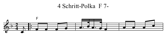 4 Schritt-Polka  F 7- - staff notation