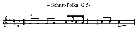 4 Schritt-Polka  G 5- - staff notation