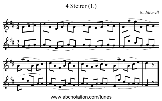 4 Steirer (1.) - staff notation